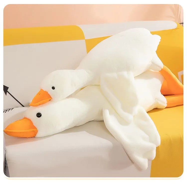 130/160/190cm Large White Goose Fur-Retriever Soft Toy Children's Girls' Gift Cute Doll Sleeping Pillow Large-sized Doll