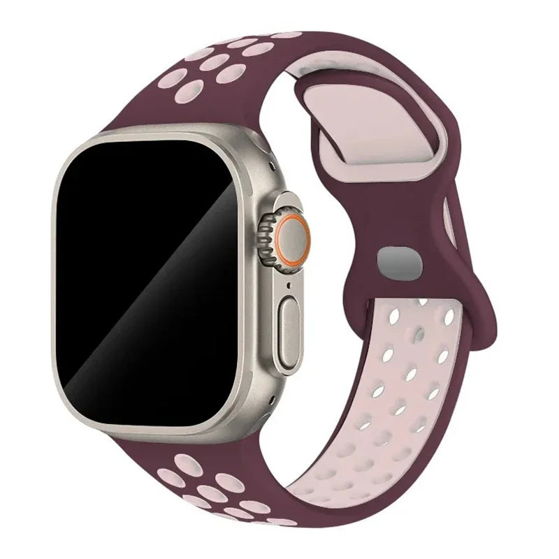 Original Sport Strap for Apple Watch Band 46mm 49mm 45mm 44mm 38 42mm Colored Particles Rubber Band IWatch Ultra 10 9 8 7 6 5 SE