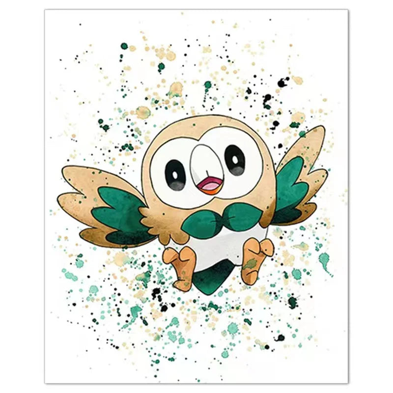 Anime Pokemon Canvas Painting Bulbasaur Charmander Squirtle Poster and Print Watercolor Wall Art Picture Home Decor Kids Gifts