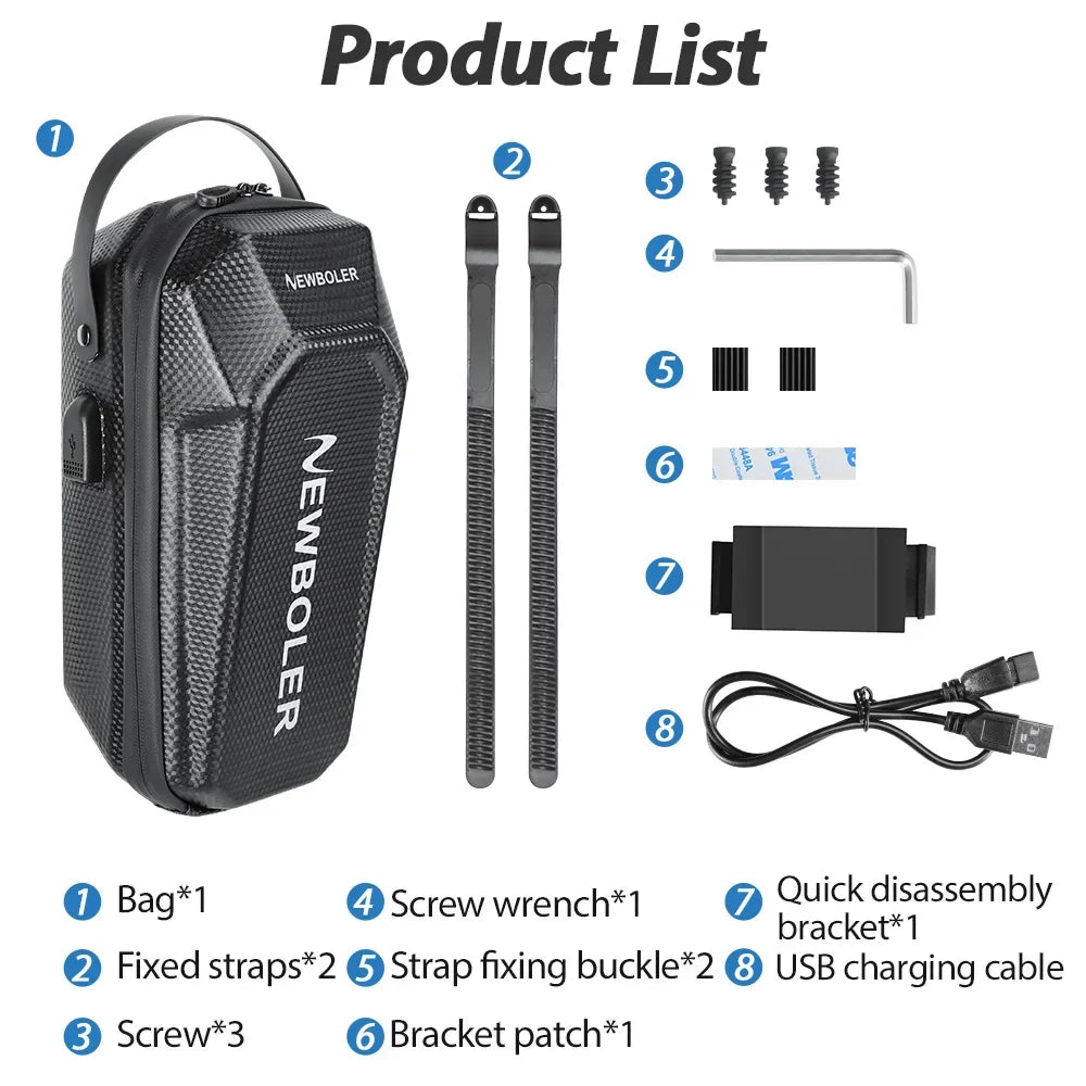 NEWBOLER 3L/5L Electric Scooter Bag Accessories Electric Vehicle Bag With USB Port Waterproof Scooter Front Bag Bike Bag