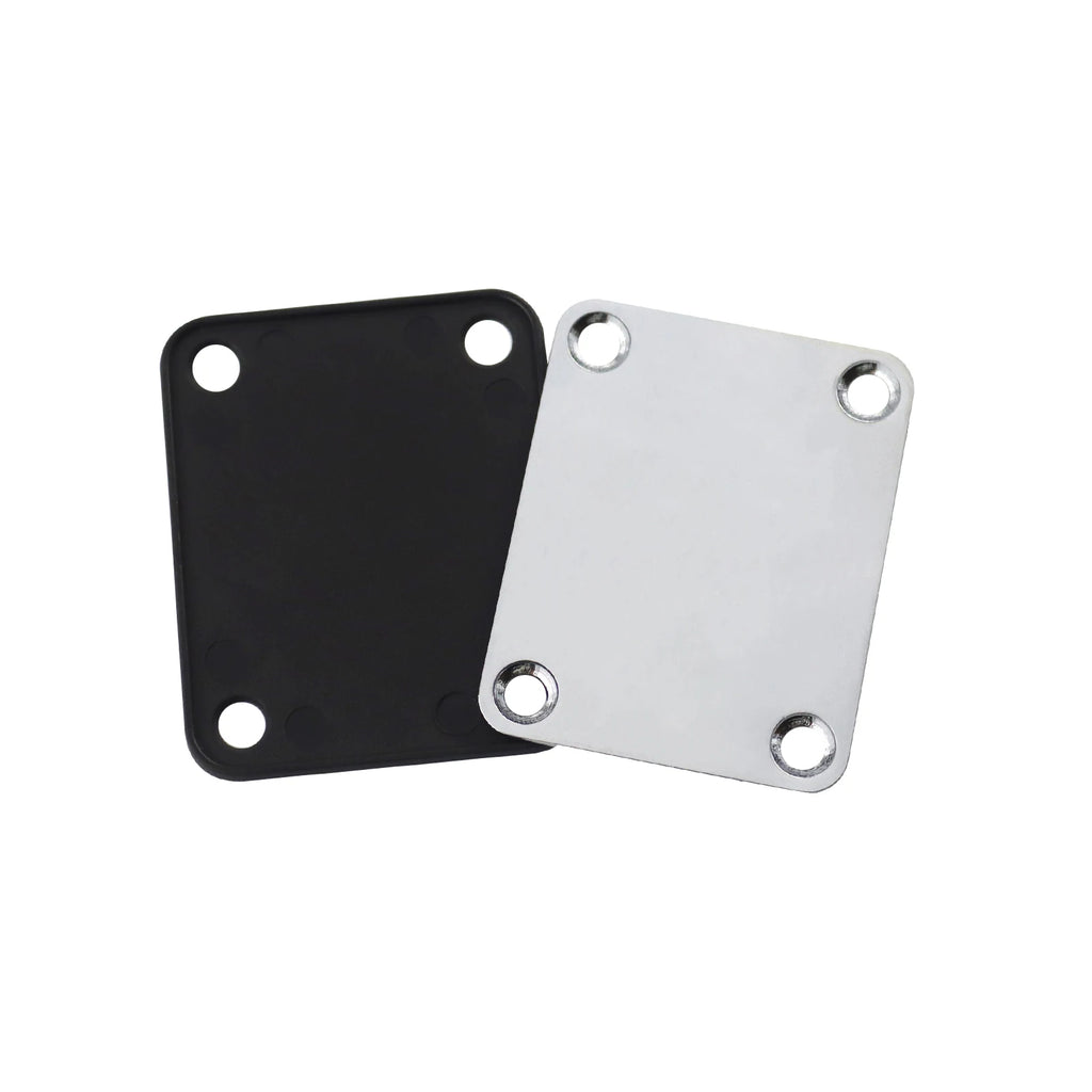 1Set  Bass Guitar Neck Plate,Electric Guitar Neck Joint Connecting Strengthen Plate with Plastic Back Plate & Mounting Screws
