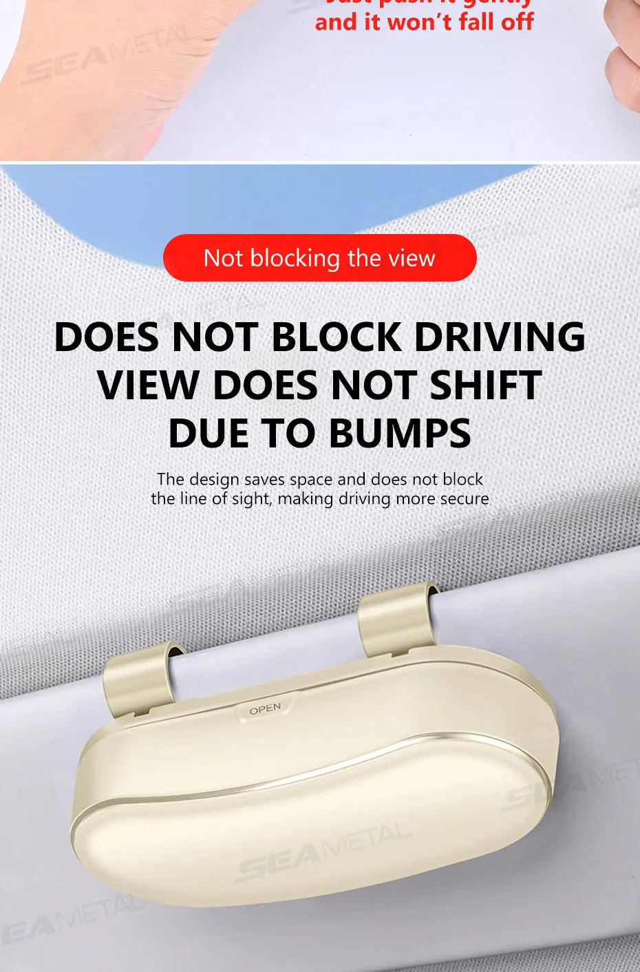 SEAMETAL Car Sun Visor Glasses Case Anti-Scratch Sunglasses Storage Box Glasses Holder Organizer Universal for 99% Car Models