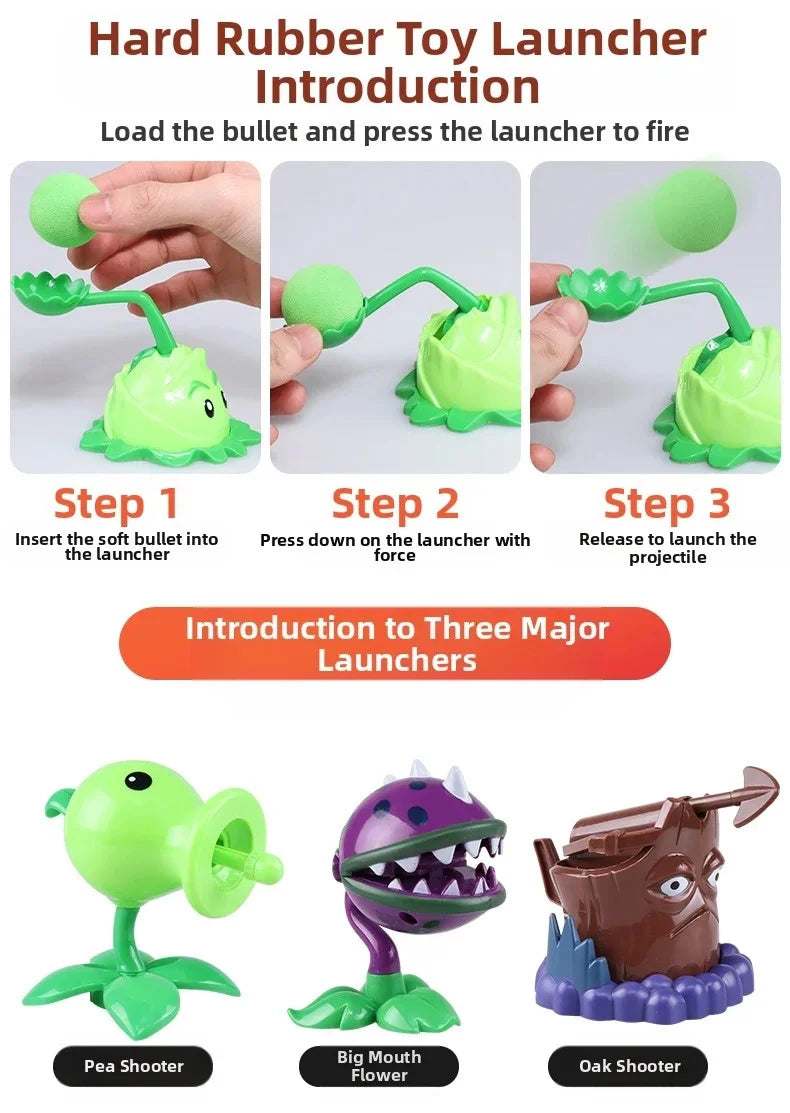 Plants Vs Zombies Cactus Peashooter Coconut Cannon A.K.E.E Character Toys 6 Style Game Figures Soft Silicone Boy Birthday Gift