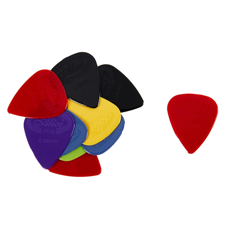 10pcs Alice Guitar Pick Non-slip Pick Nylon With Raised Surface Alice Guitar Finger Piece Non-slip Black And White Nylon Tuner