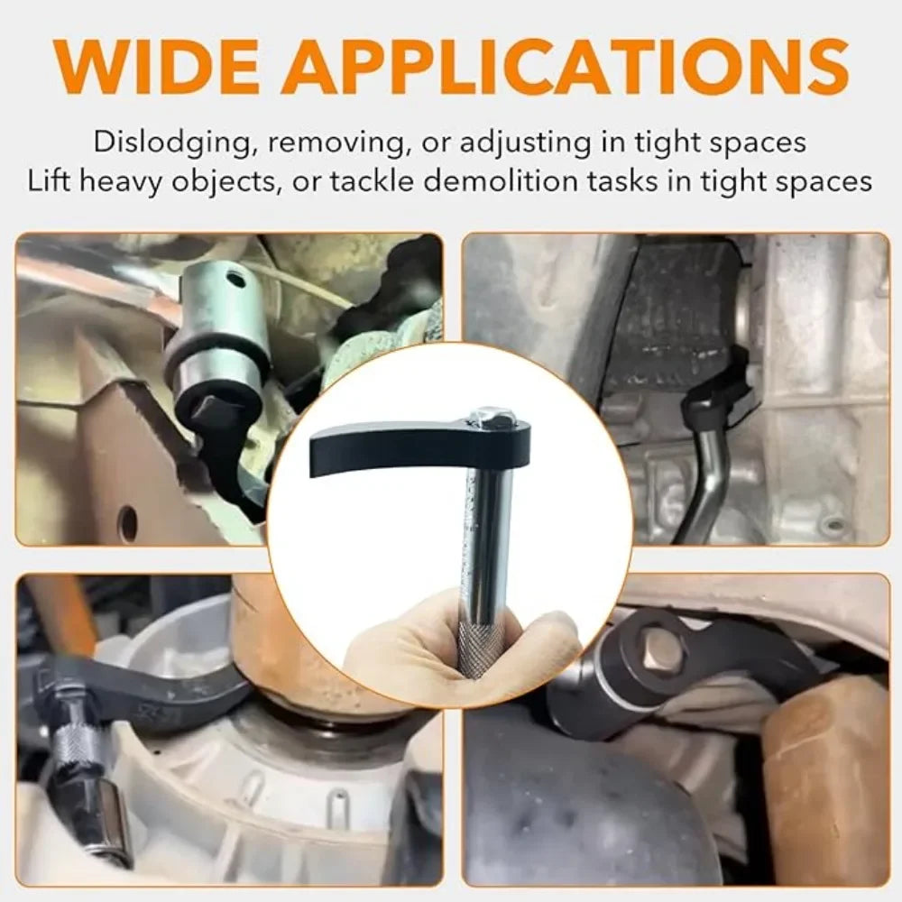 2Pcs Car Angle Type Half Axle Disassembly Tool Drive Pry bar Adapter Bar Fits 1/2 Ratchet for Disassembling Axles Repair Tool
