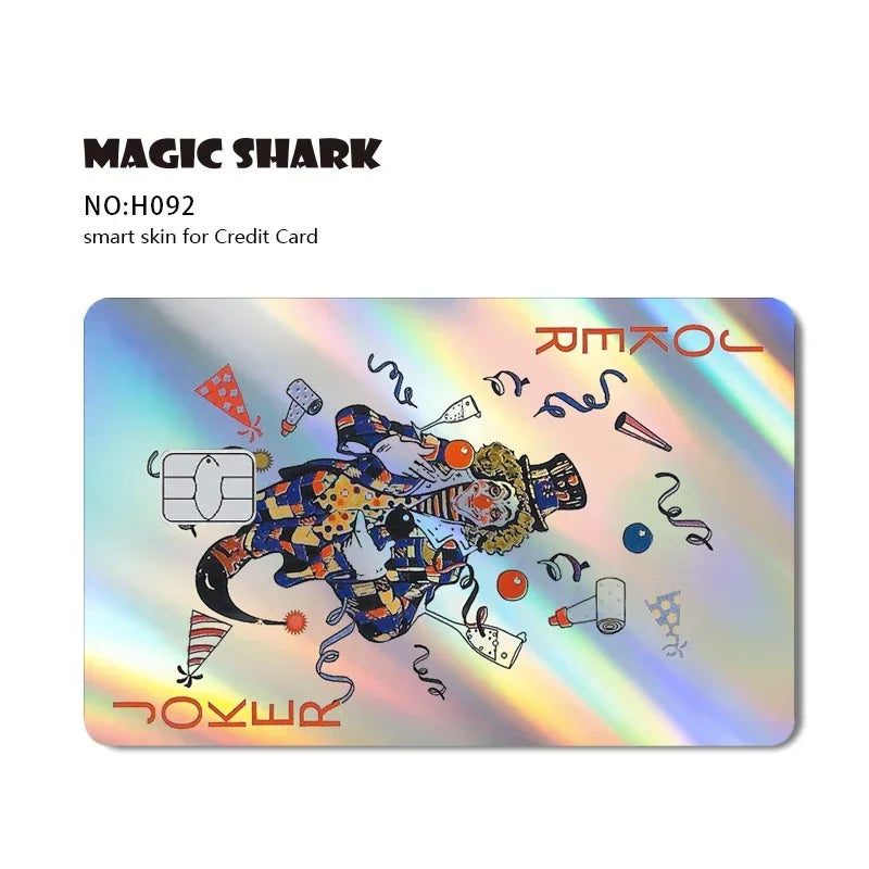 Magic Shark Mcloving Spider Anime Shinny Laser Holographic Matte Skin Film Sticker for Debit Bank Credit Card