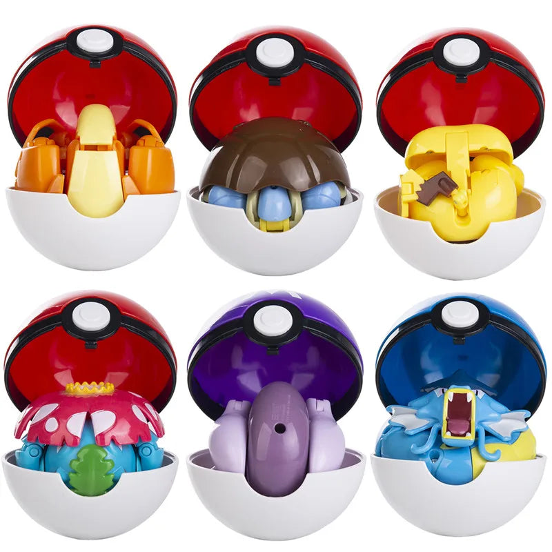 About Pokemon Anime Figure Charizard Pikachu Gyarados  Pocket Monster Figure Pokeball Action Deformation Toy Model Gift