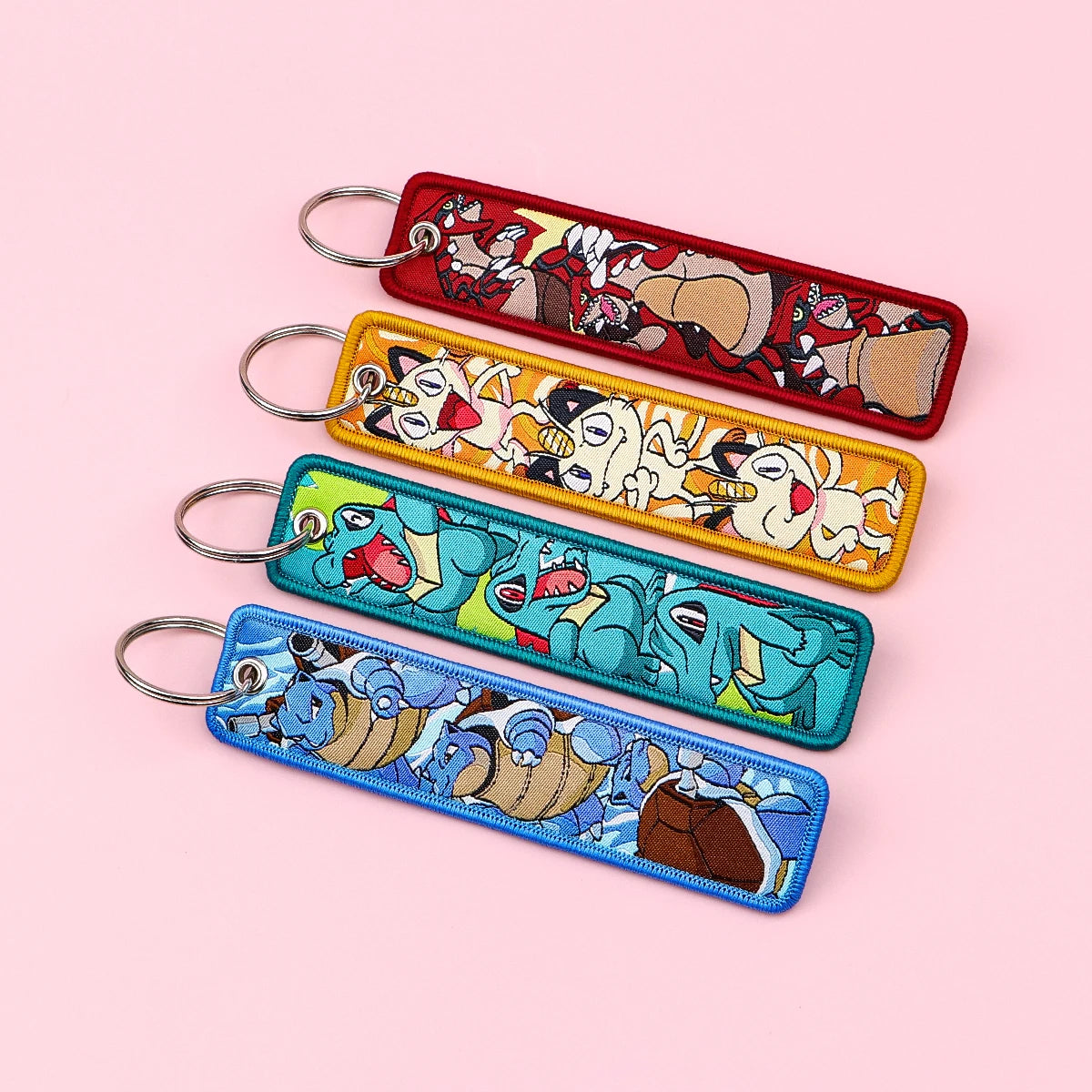 Cute Anime Elf Embroidery Key Fobs Cool Game Key Tags Keychains for Motorcycles Cars Fashion Key Rings Accessories Gifts 1pcs