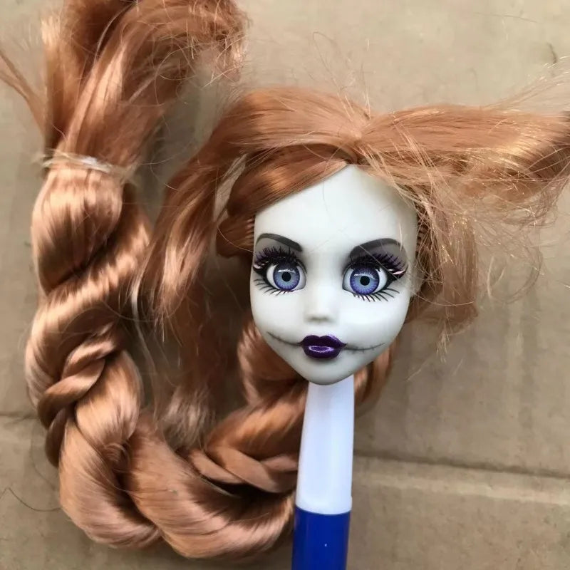 Glasses Eyes With Real Eyelashes Doll Heads Colorful Soft Doll Parts White Skin Doll Accessories Girl Gift Toys Figures