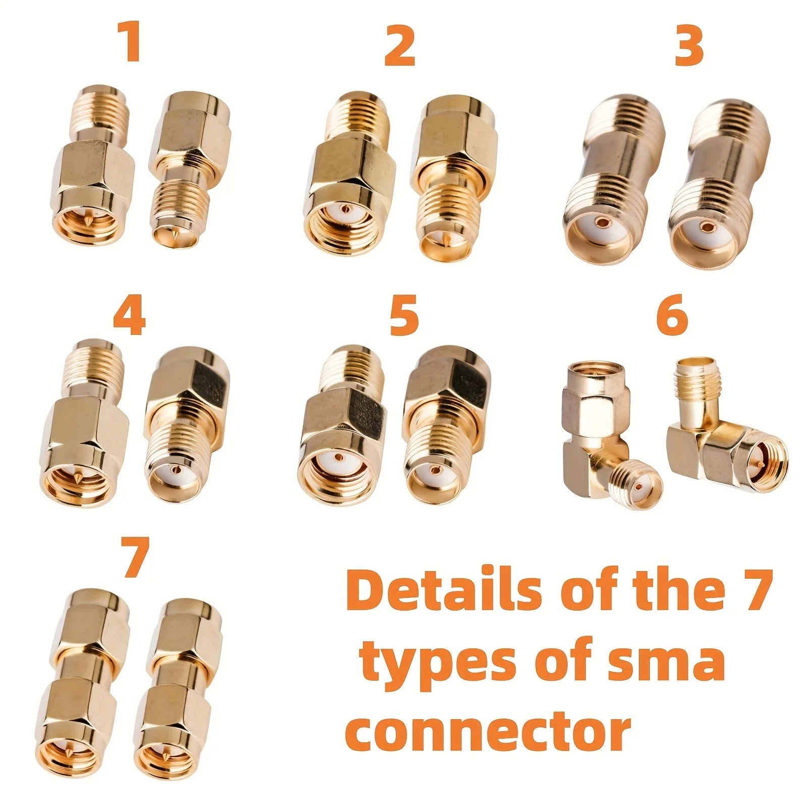 SMA Male to SMA Female cable assembly 15cm with 7 units sma adapters sma male sma female rpsma male