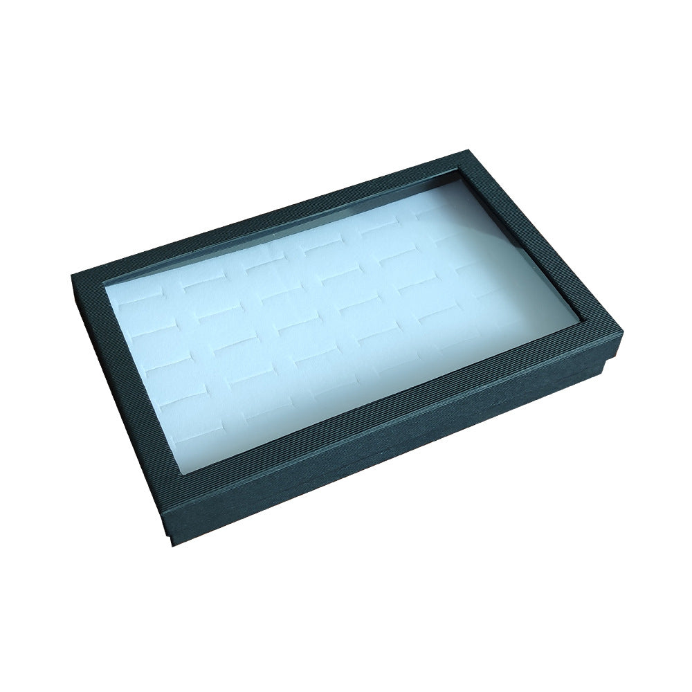 36 Slot Rings Display Box Stand Metal Earrings Storage Box Storage Box with Transparent Cover Jewelry Display Cabinet