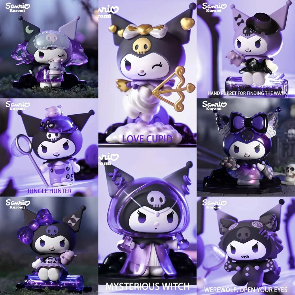Sanrio Blind Box Cartoon Kuromi Doll Lucky Divination Anime Series Action Figure Model Doll Child Toy Desktop Decor Birthday Gif