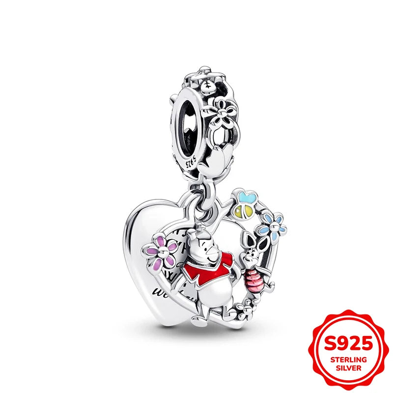 Hot Sale Charms Silver 925 Disney Pendant Beads Fits 3mm Bracelet Bangle Necklace For Women Luxury DIY Jewelry Making Fine Gifts