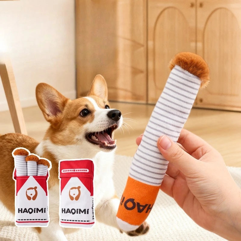 Creative Dog Toys Cigarette Interactive Giggles Puppy Toy Funny Interactive Plush Dog Toys Funny Plush Chewing Toy Cigaret Box