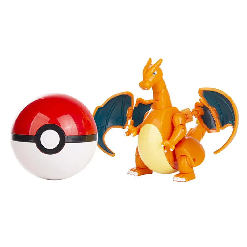 About Pokemon Anime Figure Charizard Pikachu Gyarados  Pocket Monster Figure Pokeball Action Deformation Toy Model Gift