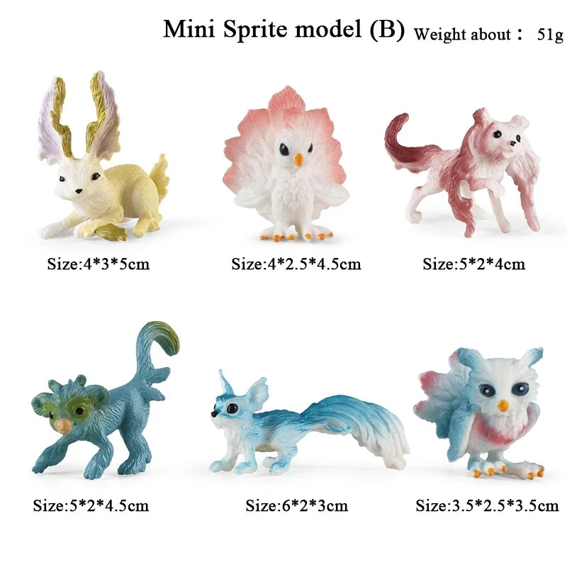 Oenux Mini Wild Wild Forest Animals Insect Dinosaur Model Owl Fox Squirrel Hedgehog Fox Frog Figurines Cake Toppers Kid Toy Gift