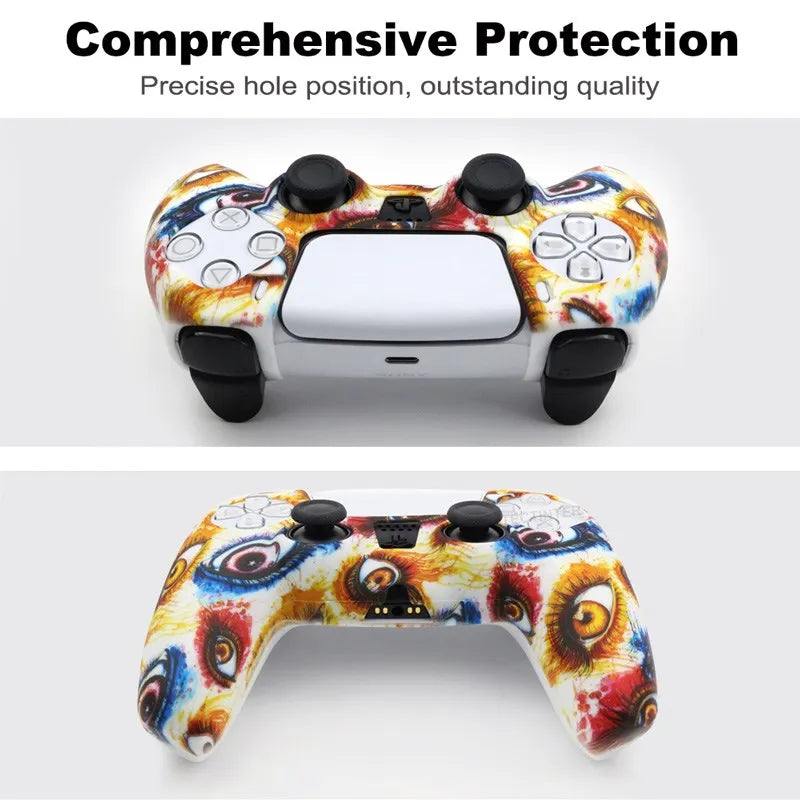 Silicone Protective Cover sleeve For PS5 Controller Accessories Rubber Case For PS5 Slim Gamepad Joysticks Thumb Grips Caps