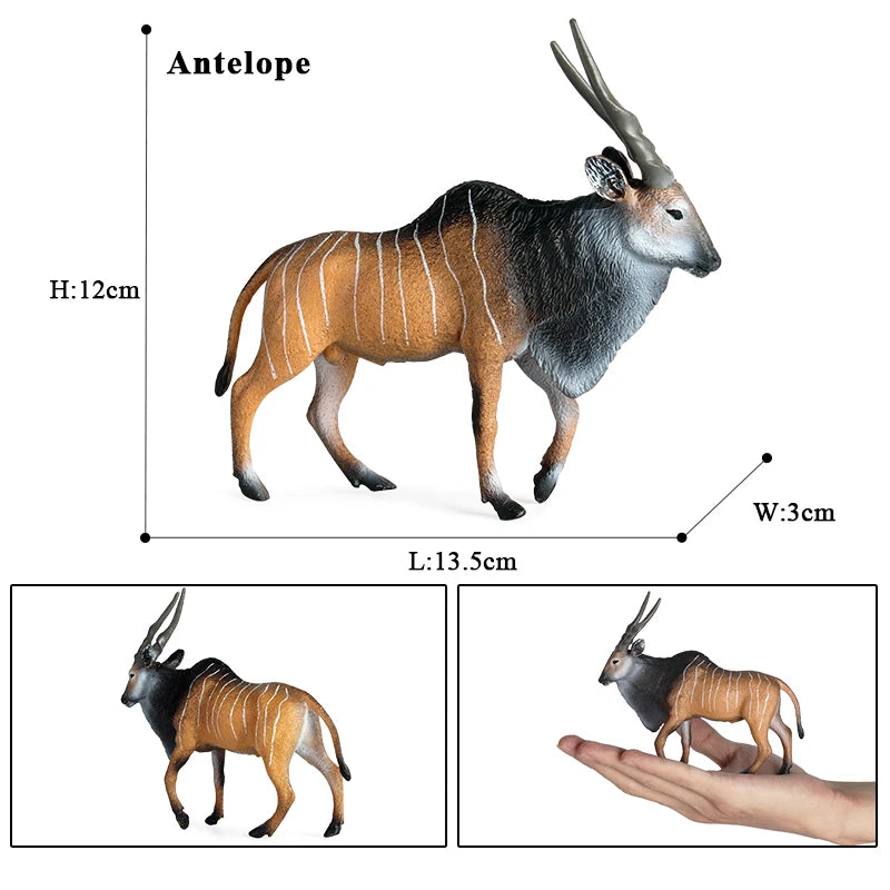 Oenux Classic Farm Animal Simulation Sheep Goat Argali Antelope Model Action Figure Poultry Figurines Cute Toy For Kid Gift