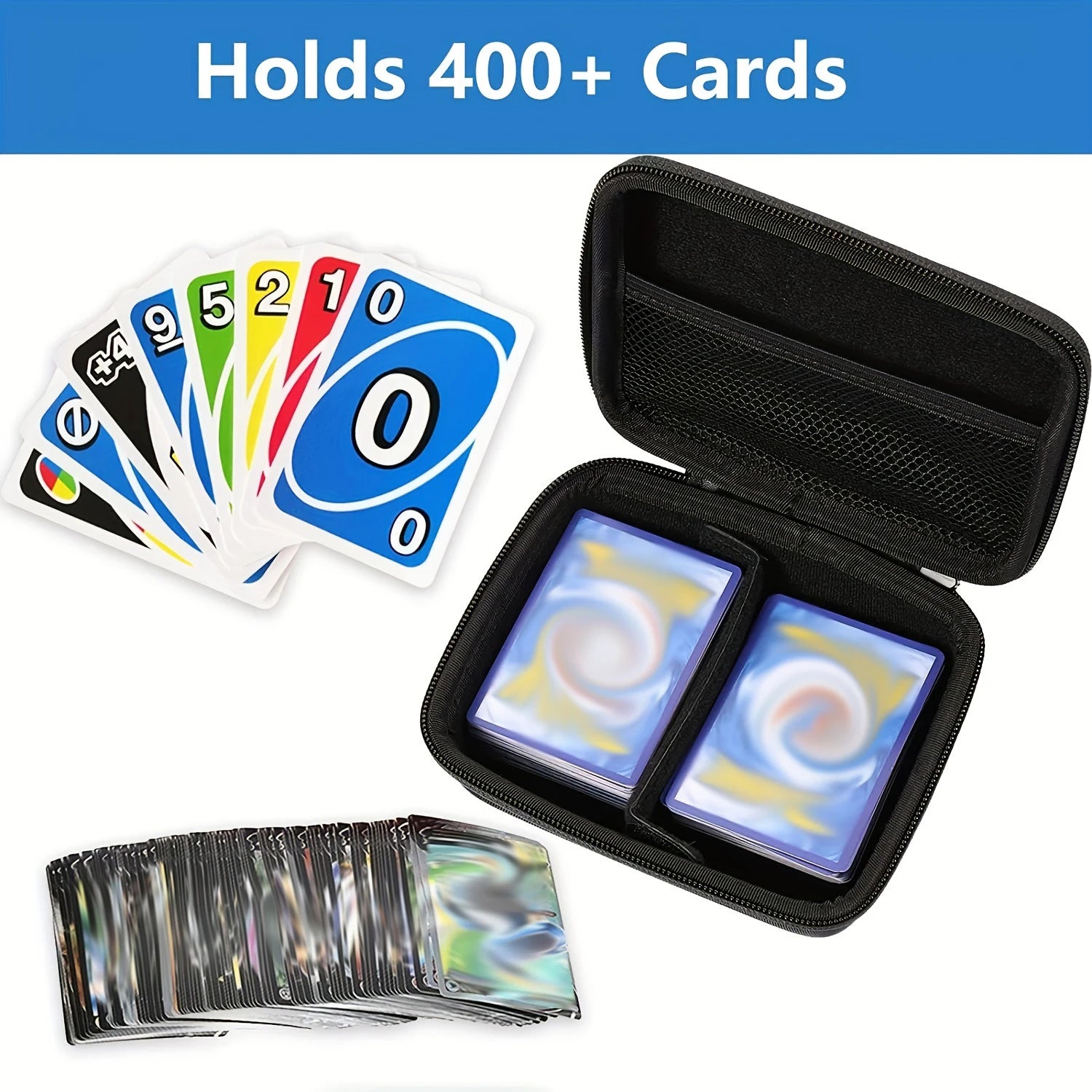 Trading Card Storage Box, Holds 400+ Card Deck Box for Baseball Cards/For Toploaders/for Graded Card/For MTG/For Magnetic Etc.