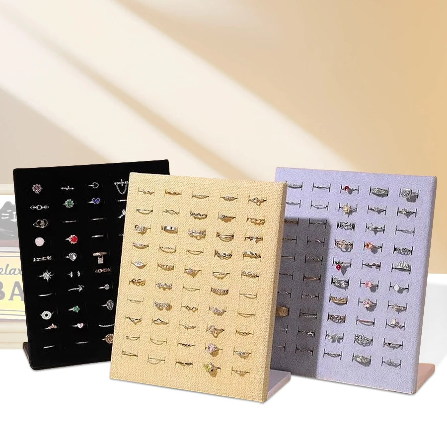 1pc, 50-ring display stand, suitable for storing and displaying rings. The color is: black, gray.