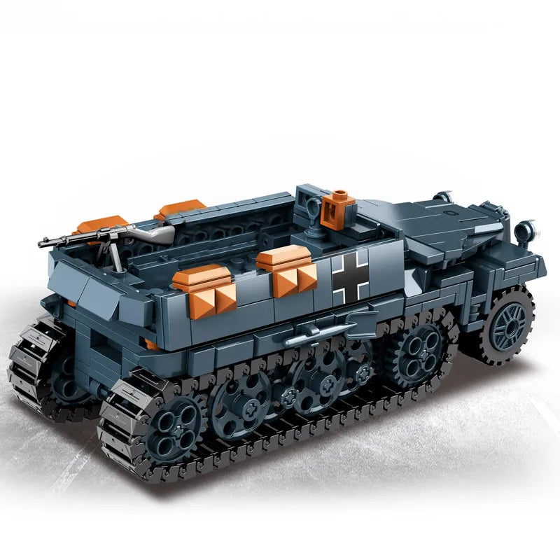 WW2 Military Army Soldiers World War 2 Tank Armored Vehicle Model Assemble Building Blocks Bricks Children's DIY Toys Gift