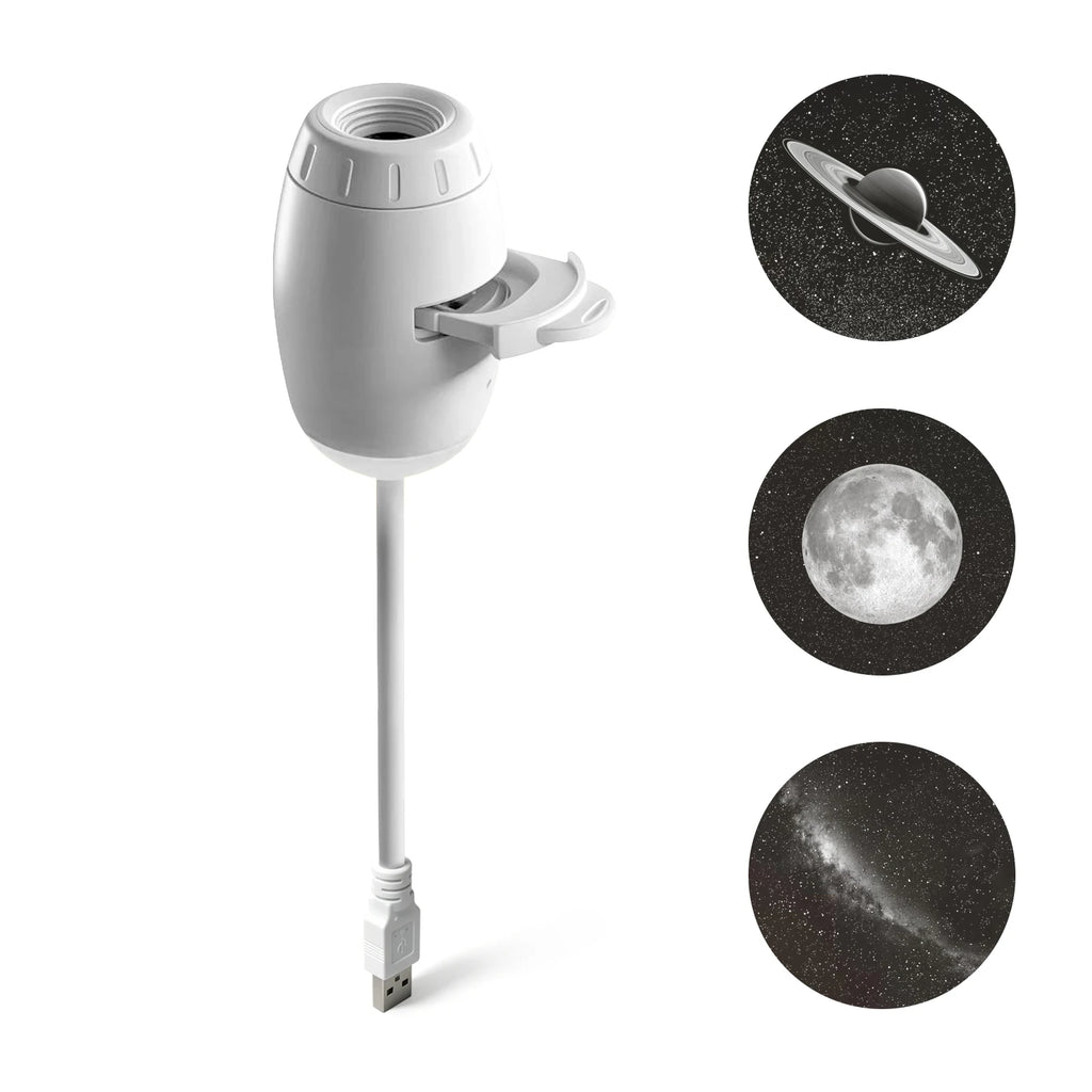 Romantic LED Starry Sky Night Light USB Powered Saturn Galaxy Projector Lamp for Car Roof Party Room Ceiling Decor Plug and Play