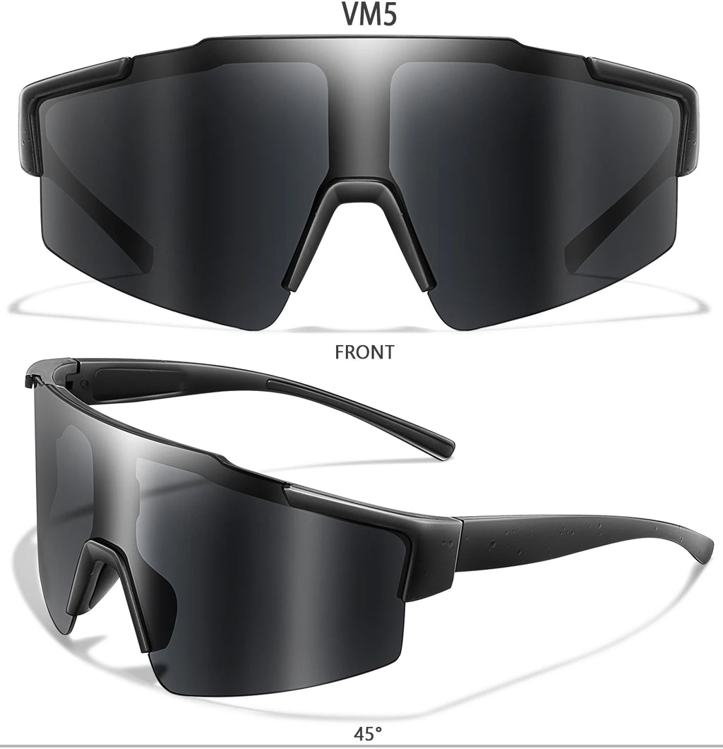 LOISRUBY Band New Style Cycling Sunglasses Sports Bike Glasses Men Women Mtb Bicycle Eyewear Large Windproof Eyewear UV400