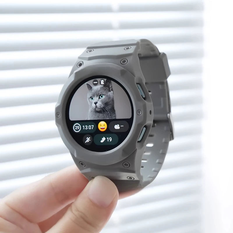 Silicone Strap+PC Case for Samsung Galaxy Watch 7/6/5/4 40MM 44MM New Mod Kit for Samsung SmartWatch Sport Loop Band Bracelet
