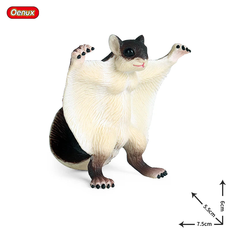 Oenux Simualtion Cute Forest Wild Animals Action Figures Owl Pangolin Manatee Rabbit Model Miniature Cake Toppers Kids Gift Toy