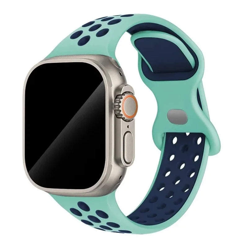 Original Sport Strap for Apple Watch Band 46mm 49mm 45mm 44mm 38 42mm Colored Particles Rubber Band IWatch Ultra 10 9 8 7 6 5 SE