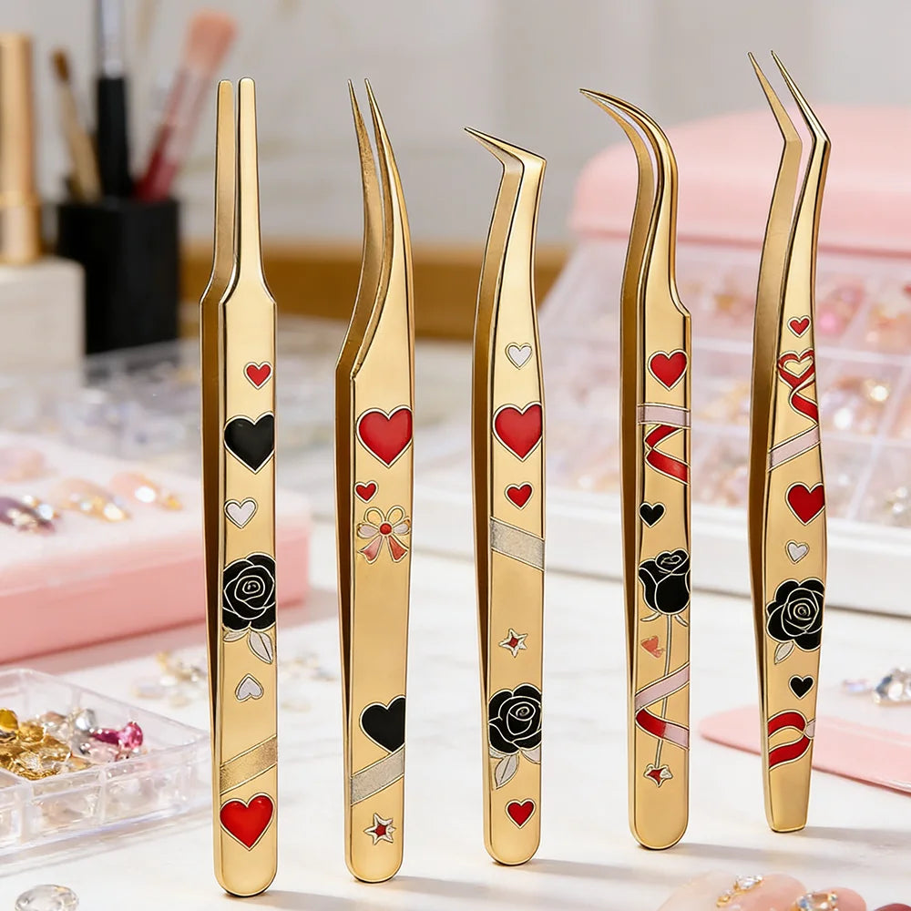 1pc High Precision Lash Tweezers Stainless Steel Eyelash Tweezers Lash Extensions Lash Tweezers for Eyelash Extension Straight