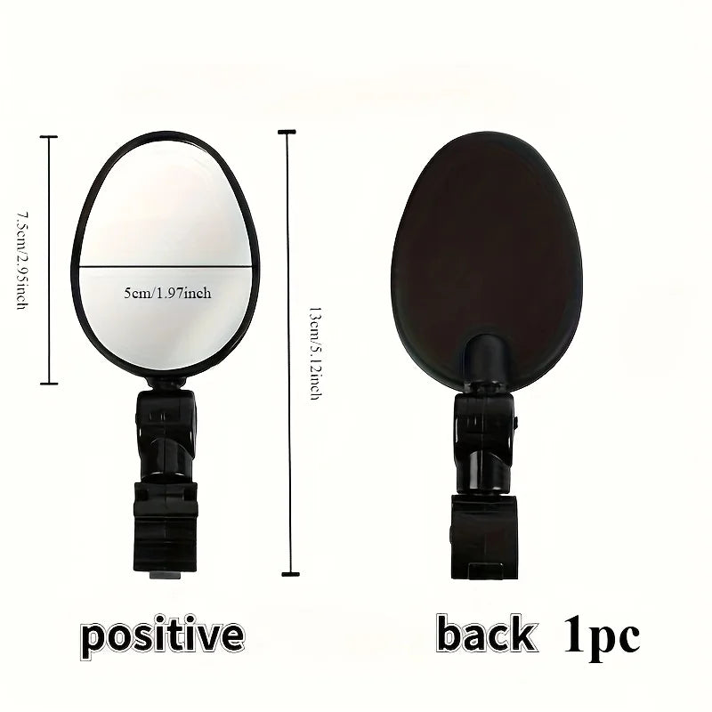 1/2PCS  Bike Mirrors, Acrylic Convex Oval Rearview for Cycling360° Rotatable Shockproof Handlebar Mount Mirrors for Mountain &