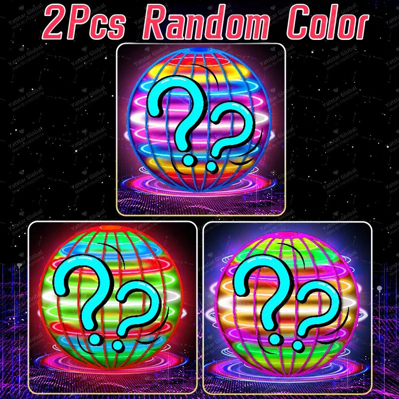 Hand Controlled Flying Ball with Colorful LED Lights, 360° Rotating Suspension Orb, Indoor Outdoor Sports Toy for Teens & Adults