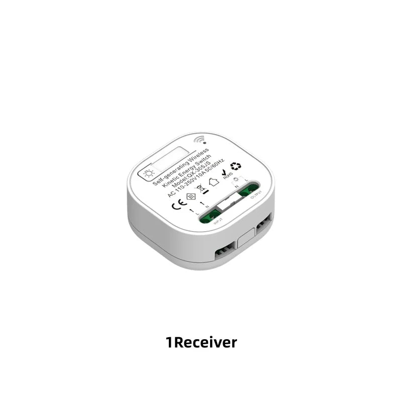 Lunzo RF 433 Self-generating Wireless switch  1 gang No Battery Required Self-Powered Waterproof Remote Control Light Swit