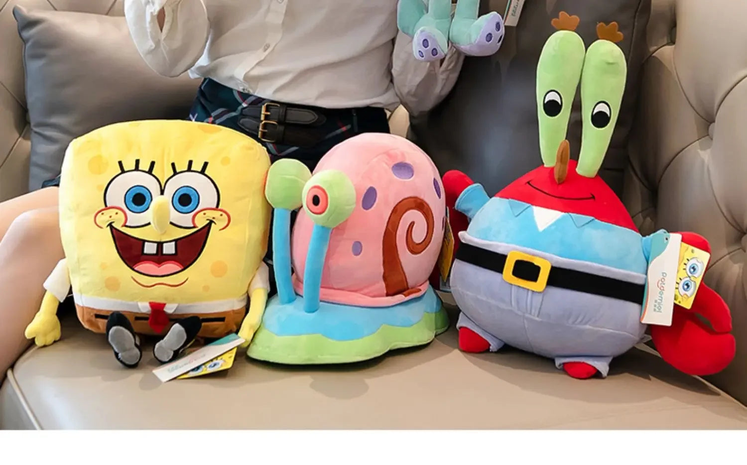 Anime Plushie Doll Spongebob Peluches Doll Squarepants Patrick Star Squidward Eugene Krabs Gary Kawaii Cartoon Stuffed Plush Toy
