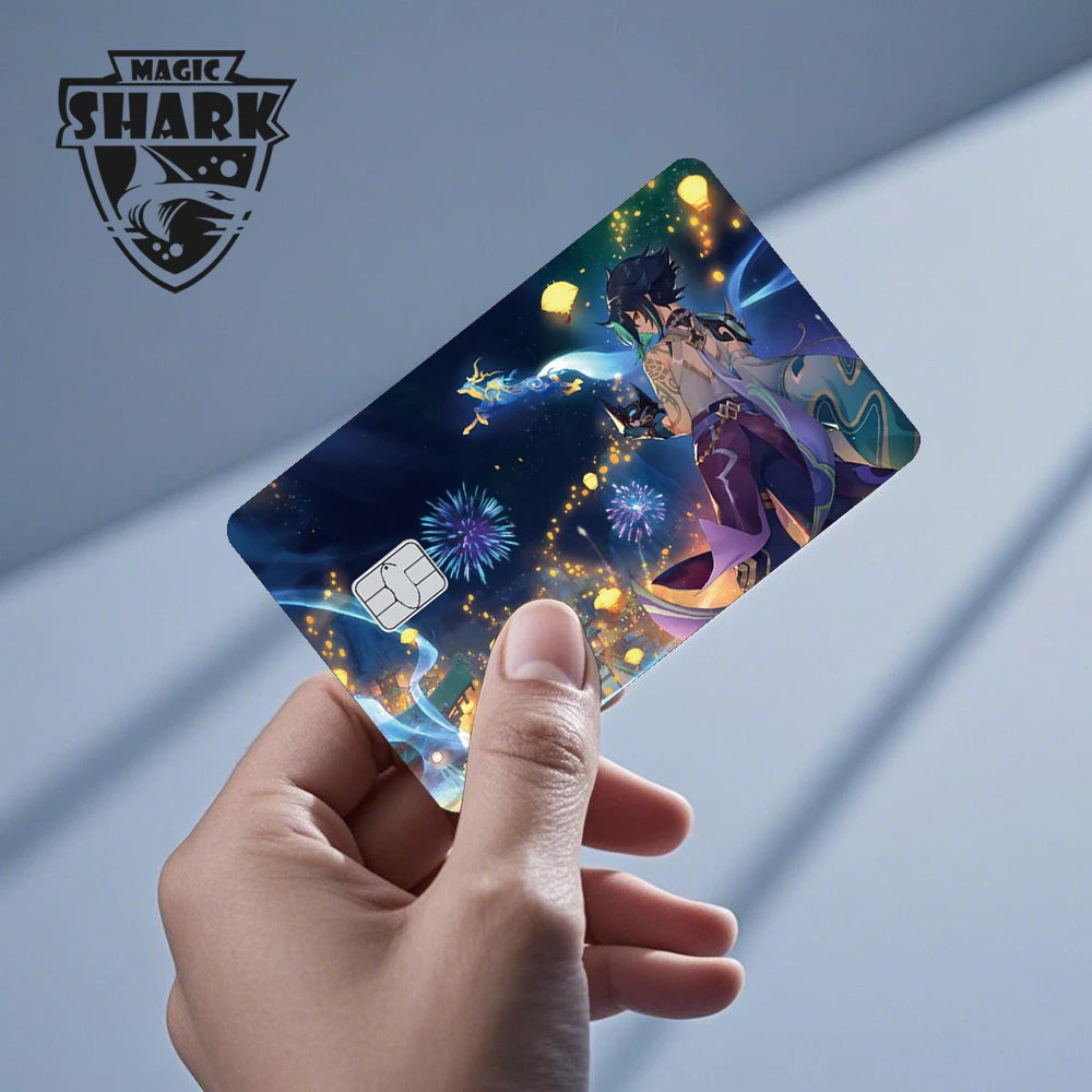 2025 New Mcloving Meme Cartoon Spider Anime Red Eyes Black Dragon PVC Sticker Film Skin for Debit Bank Credit Card