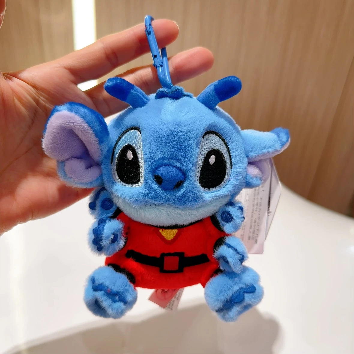 Genuine Disney Stitch Lotso Plush Toys Keychain Pendant Accessories Cute Cartoon Stuffed Doll Key Ring Toys Key Chain Gift