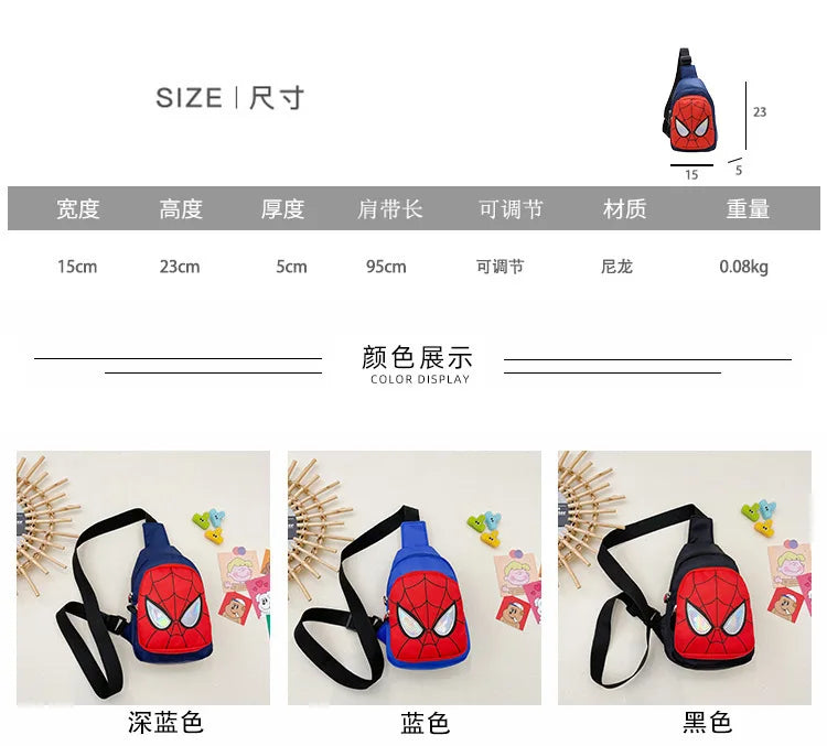 Marvel New Children's Shoulder Backpack Spiderman Pattern Large Capacity Bag Casual Student Boys Girls Bag
