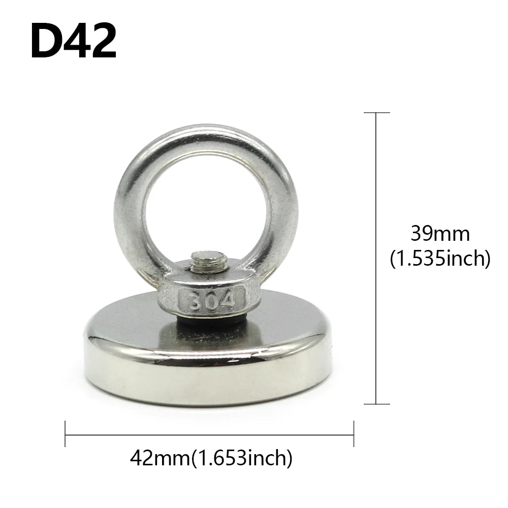 Neodymium Magnet N52 Heavy Duty Magnet with Countersunk Hole Eyebolt Salvage Searcher Magnets