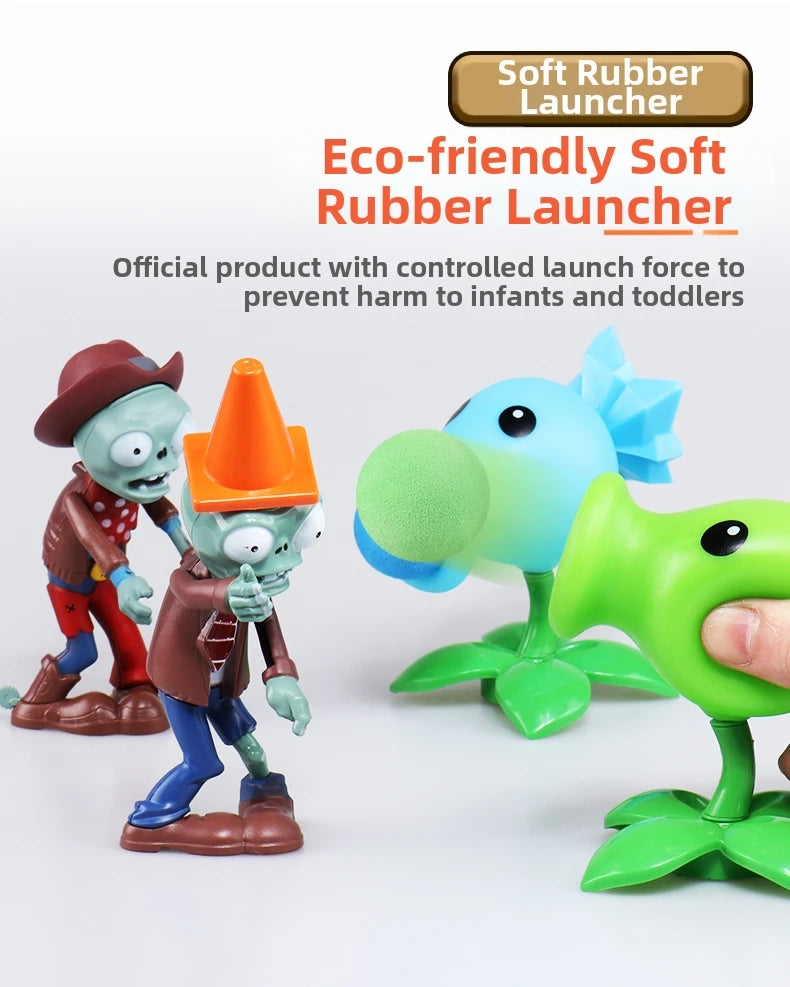 Plants Vs Zombies Cactus Peashooter Coconut Cannon A.K.E.E Character Toys 6 Style Game Figures Soft Silicone Boy Birthday Gift