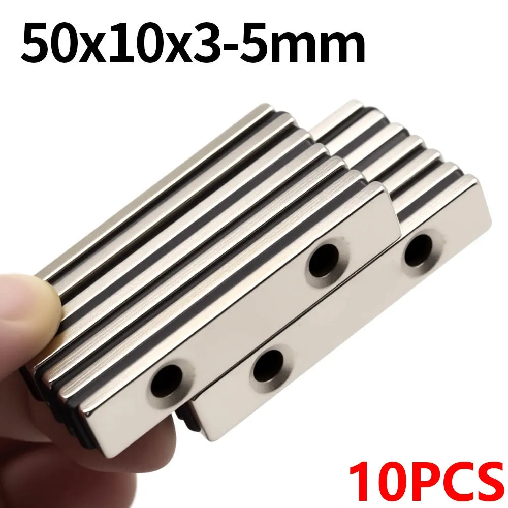 Super Strong Neodymium Magnet  N35 NdfeB Permanent Magnetic imanes Block with holes Powerful Magnets Refrigerator Magnet