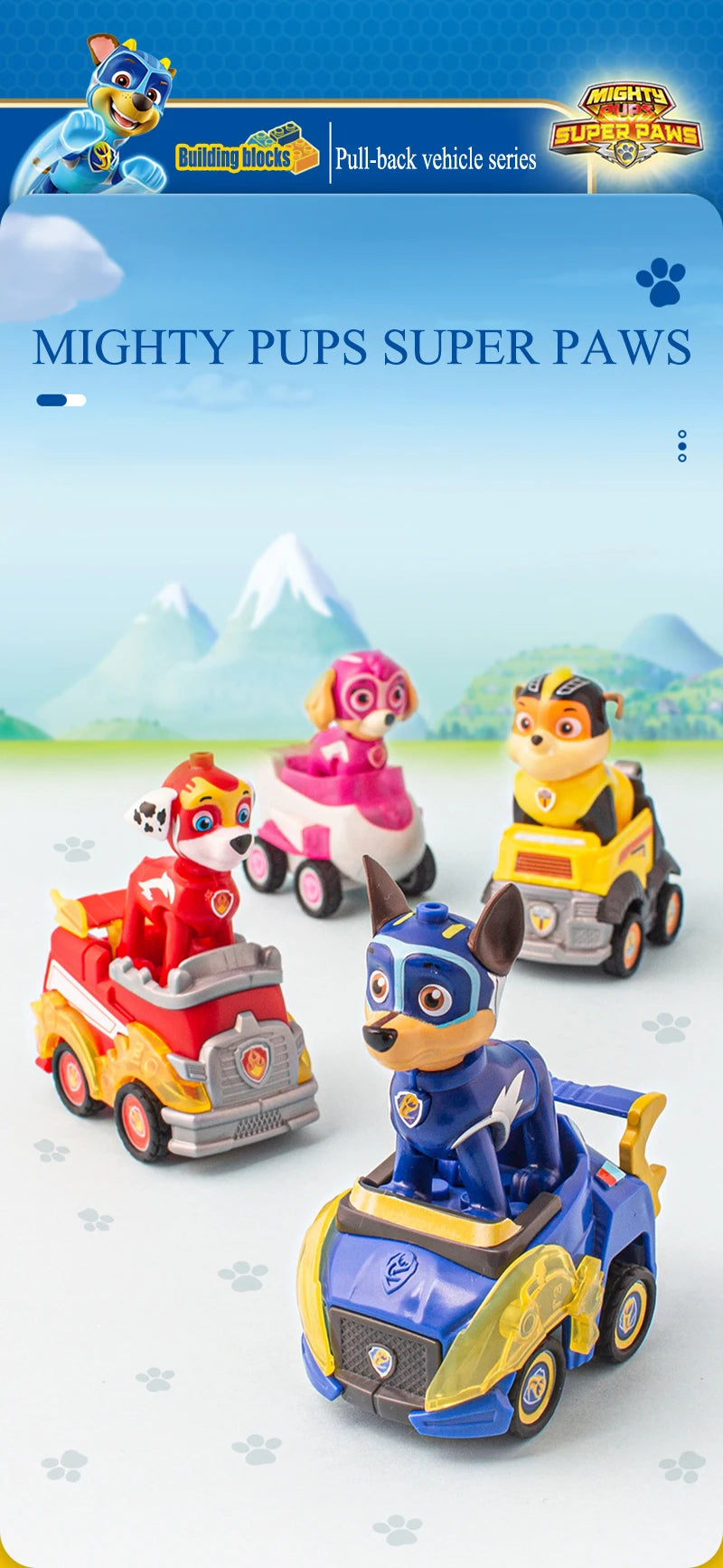 Genuine Paw Patrol PVC Cartoon Model Car 4-6cm Ryder Mashall Chase Rubble Skye Puppy Patrol Toys Figure Children Christmas Gifts