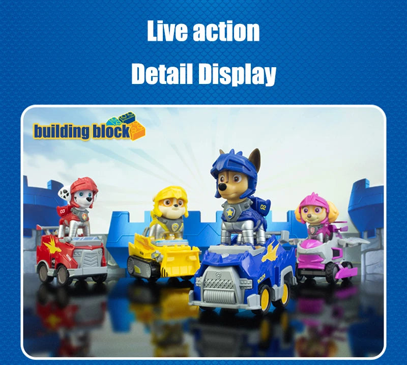 Genuine Paw Patrol PVC Cartoon Model Car 4-6cm Ryder Mashall Chase Rubble Skye Puppy Patrol Toys Figure Children Christmas Gifts
