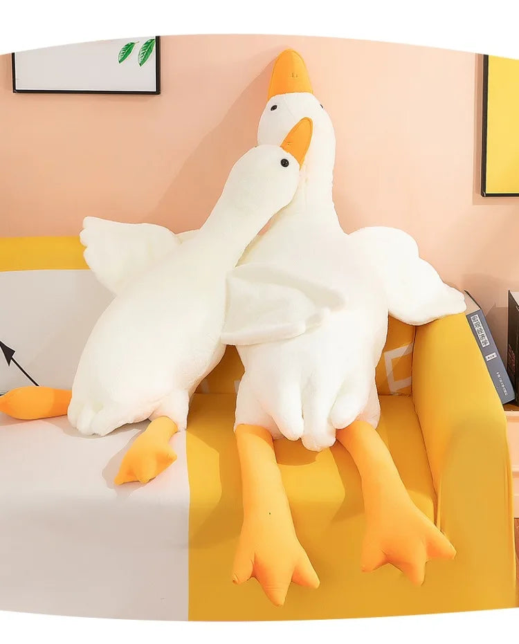 130/160/190cm Large White Goose Fur-Retriever Soft Toy Children's Girls' Gift Cute Doll Sleeping Pillow Large-sized Doll