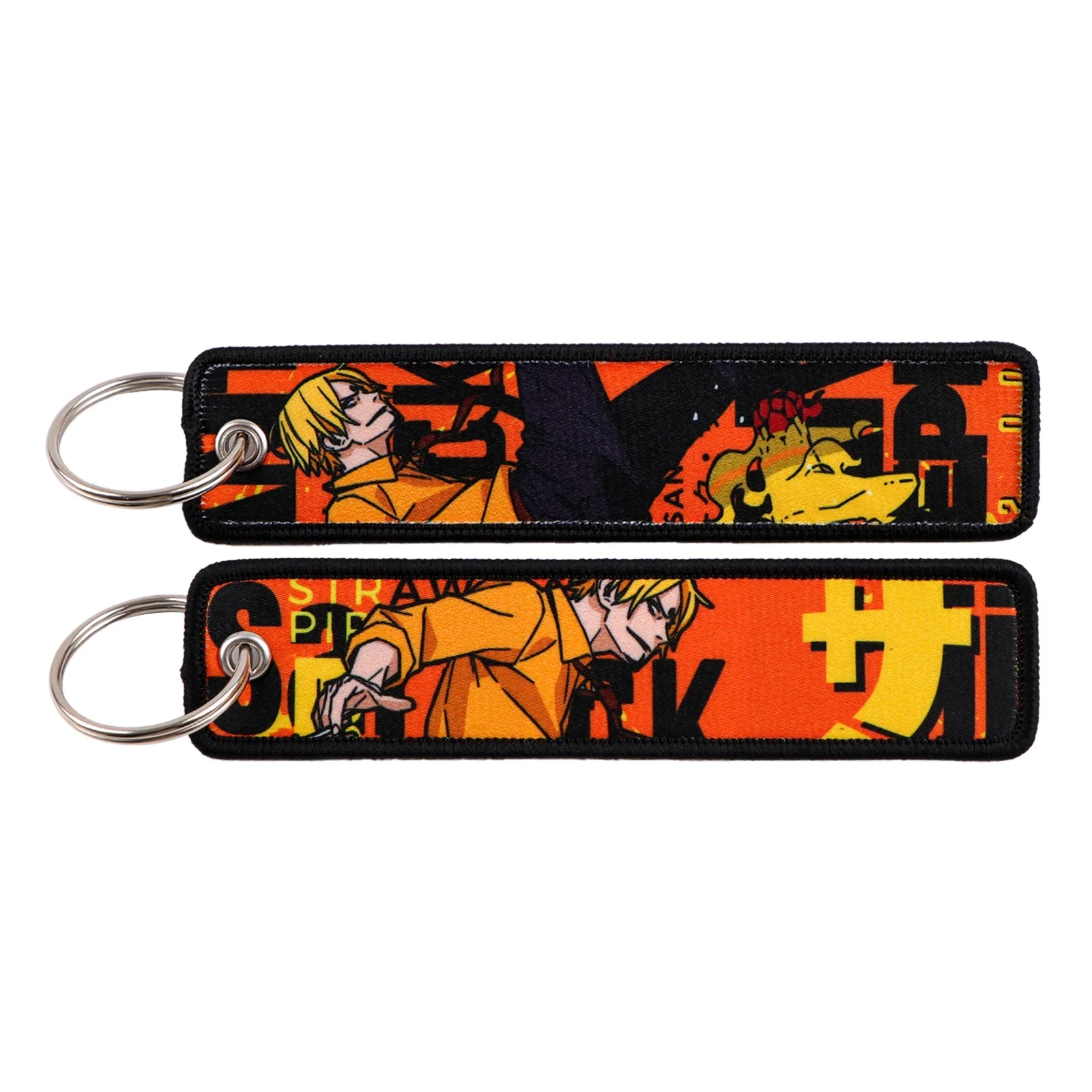 Anime Pirate Embroidery Key Fobs Manga Key Tags Cool Keychains for Women Men Car Keyrings Cosplay Accessories Friends Gift Toy