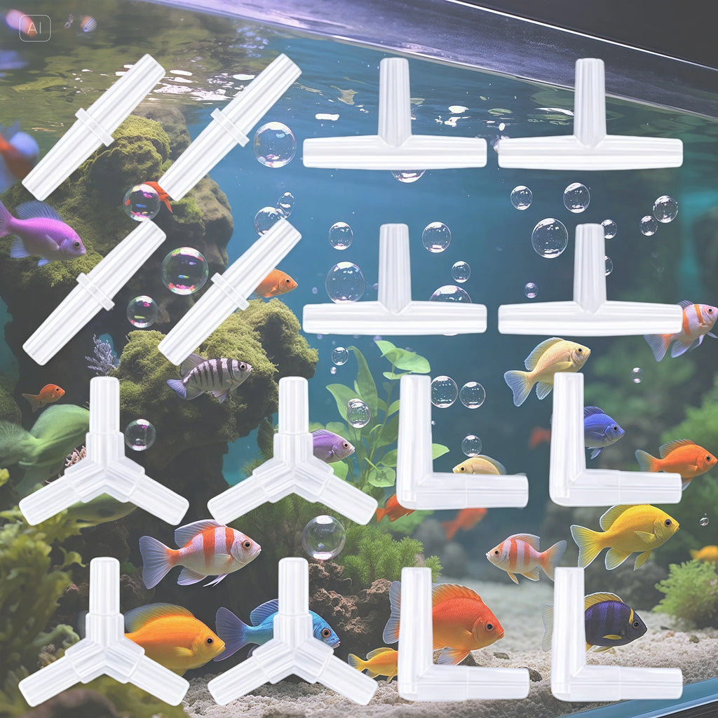40/20 Pieces Aquarium Air Pump Connector Kit - Durable Plastic Airline Connectors, 4 Unique Designs for Fish Tank Oxygen Distrib