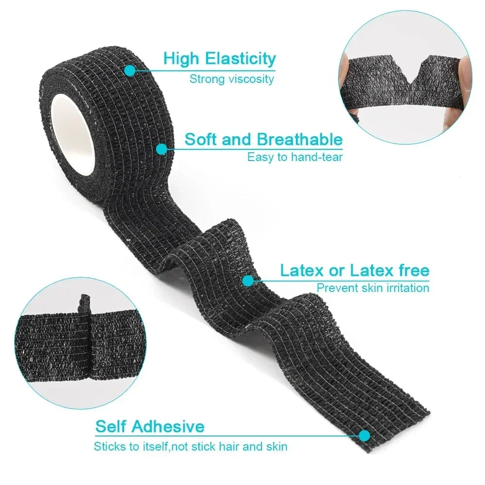 10pcs Elastic Self-Adhesive Athletic Tape Bandage 2.5/5/10cm Non-Woven Universal Fit for Sports Foot Support Joint Protection
