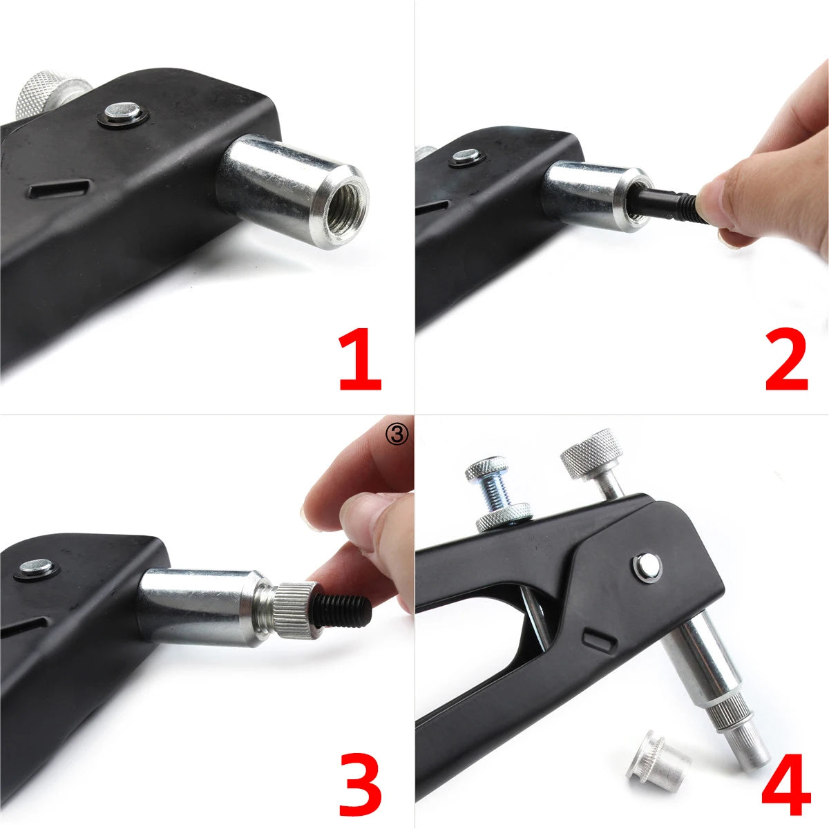 Threaded Rivet Nut Kit Mixed Aluminum Alloy Rivet Nut Gun Set M3 M4 M5 M6 M8