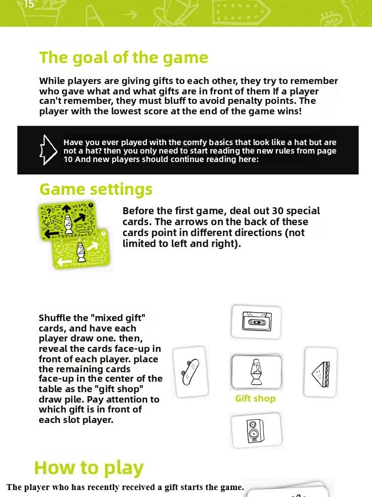 That’s Not A Hat Party Game Set Memory Tabletop Game 3-8 Players Cards for Family Gatherings Interactive Fun Gift