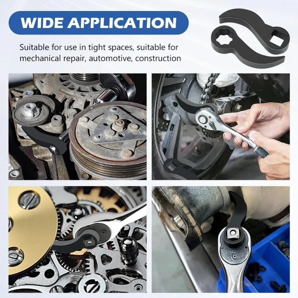 2Pcs Car Angle Type Half Axle Disassembly Tool Drive Pry bar Adapter Bar Fits 1/2 Ratchet for Disassembling Axles Repair Tool